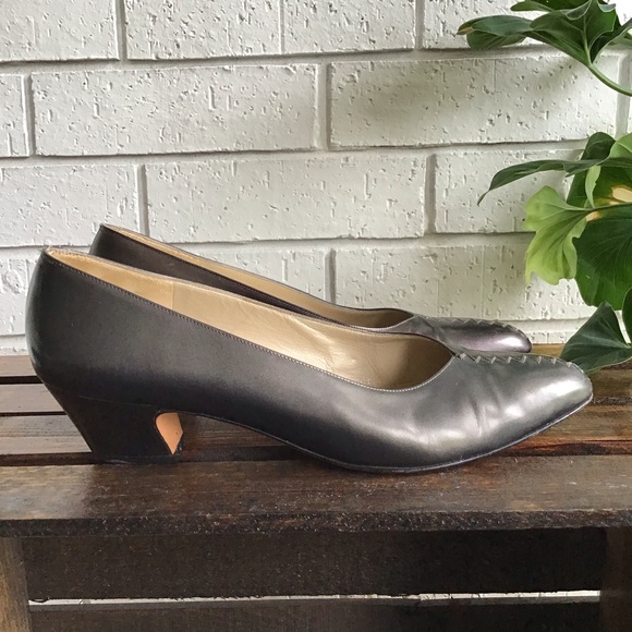 Salvatore Ferragamo Shoes - Salvatore Ferragamo Metallic Leather Pumps